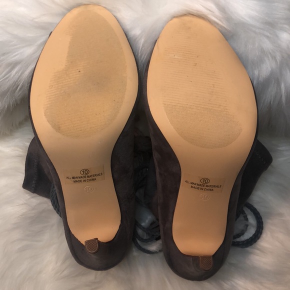 Olivia Ferguson Peep toe slouchy tie up tassel boots - Picture 5 of 6